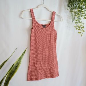 Theory Red and White Striped Knit Tank
